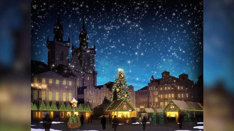 Staroměstské náměstí v Praze rozzářil vánoční strom